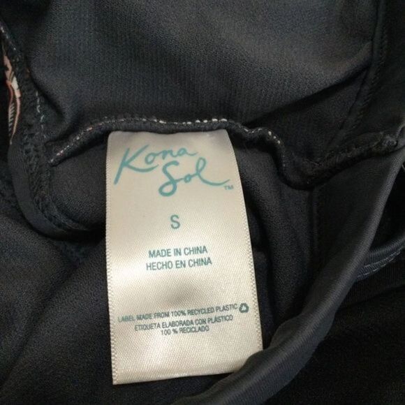 Kona Sol Charcoal Gray and‎ Floral Bikini Top S - Picture 6 of 10